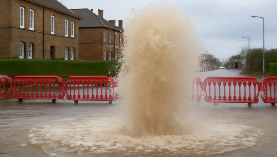 Glasgow Water Main Break on Shettleston Road